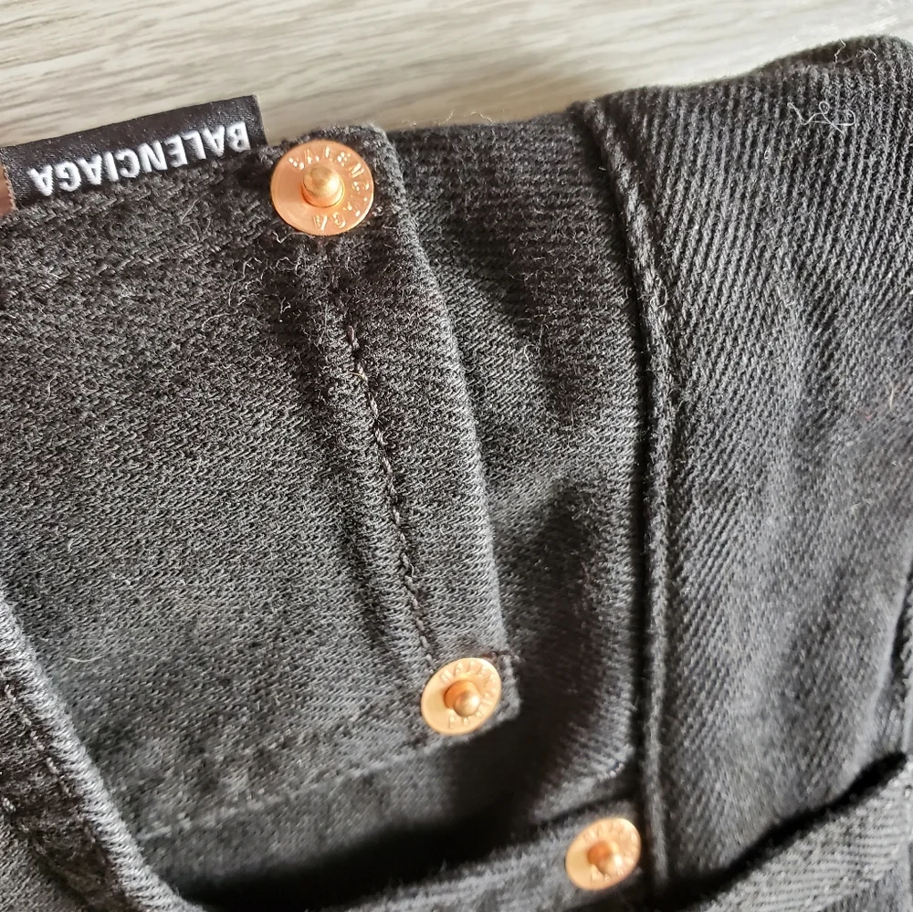 Balenciaga Black Denim Slim Straight Jeans Size 26 - Picture 4 of 8